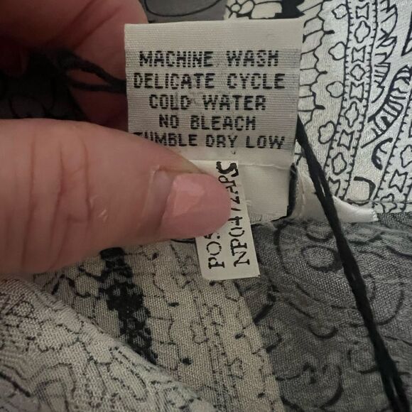 Citron Santa Monica silk open blouse size 1X paisley floral draped artsy artist - Picture 7 of 10